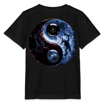 Yin Yang - Stanley/Stella Kinder T-Shirt MINI CREATOR  - Schwarz - Vorne - Mikhail (115cm)