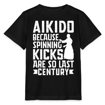 Aikido, weil Tritte so aus dem letzten Jahrhundert stammen - Stanley/Stella Kinder T-Shirt MINI CREATOR  - Schwarz - Vorne - Mikhail (115cm)