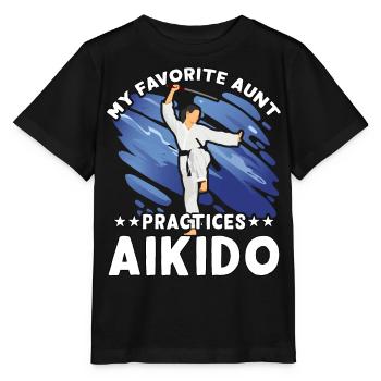 Meine Lieblingstante trainiert Aikido - Stanley/Stella Kinder T-Shirt MINI CREATOR  - Schwarz - Vorne - Mikhail (115cm)