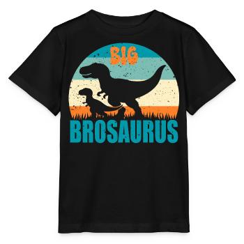 Big Brosaurus Big Brothersaurus Dino Brother - Stanley/Stella MINI CREATOR Kids’ T-Shirt - black - Front - Mikhail (115cm)