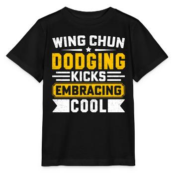 Wing Chun dodging kicks embracing cool - Stanley/Stella MINI CREATOR Kids’ T-Shirt - black - Front - Mikhail (115cm)