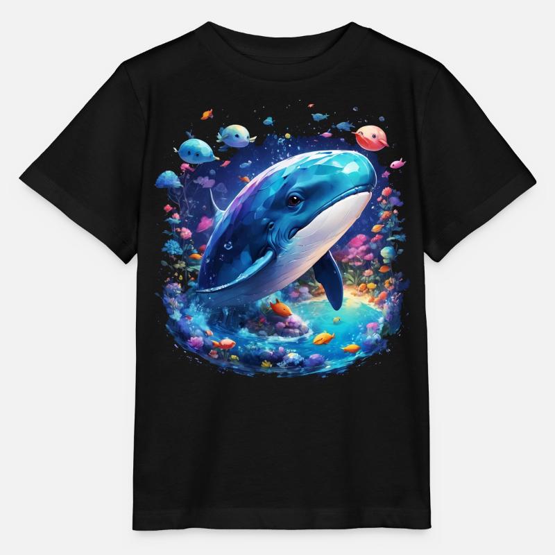 Baleine bleue - T-shirt bio MINI CREATOR Stanley/Stella Enfant - noir