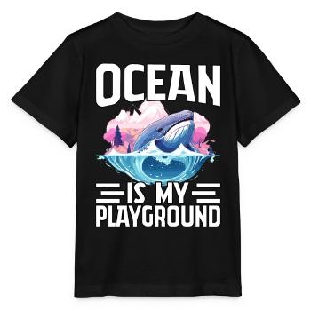Der Ozean ist mein Spielplatz - Stanley/Stella Kinder T-Shirt MINI CREATOR  - Schwarz - Vorne - Mikhail (115cm)
