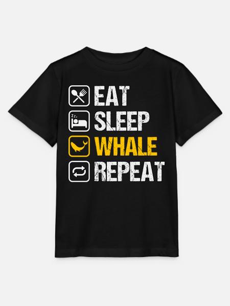 Essen Schlaf Wal Wiederholung - Stanley/Stella Kinder T-Shirt MINI CREATOR - Schwarz