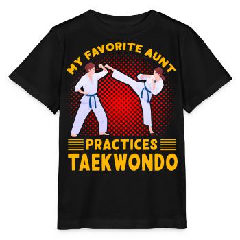 Meine Lieblingstante trainiert Taekwondo - Stanley/Stella Kinder T-Shirt MINI CREATOR  - Schwarz - Vorne - Mikhail (115cm)