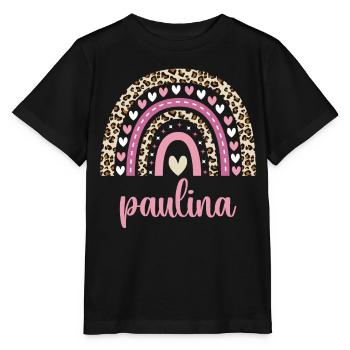 Paulina Regenbogen Name Geburtstag Paulina - Stanley/Stella Kinder T-Shirt MINI CREATOR  - Schwarz - Vorne - Mikhail (115cm)