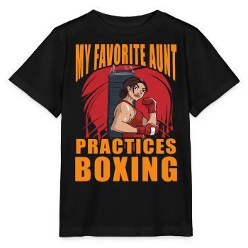 MEINE Lieblingstante trainiert Boxen - Stanley/Stella Kinder T-Shirt MINI CREATOR  - Schwarz - Vorne - Mikhail (115cm)