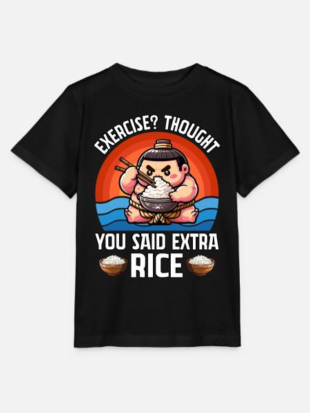 Exercise? Thought you said extra Rice - Stanley/Stella MINI CREATOR Kids’ T-Shirt - black
