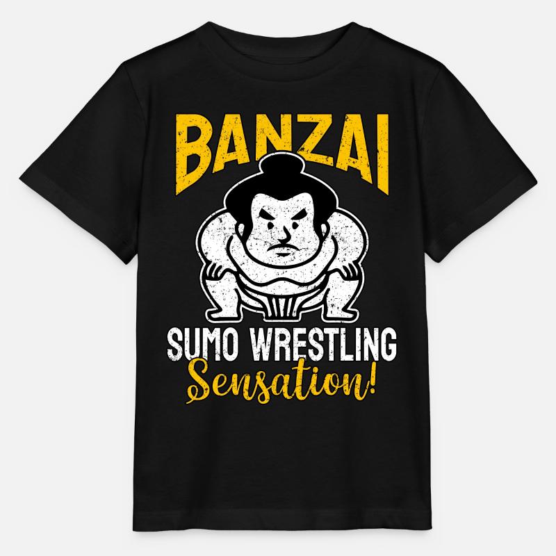Sensation de lutte de sumo Banzai - T-shirt bio MINI CREATOR Stanley/Stella Enfant - noir