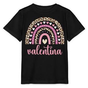 Valentina Regenbogen Name Geburtstag Valentina - Stanley/Stella Kinder T-Shirt MINI CREATOR  - Schwarz - Vorne - Mikhail (115cm)