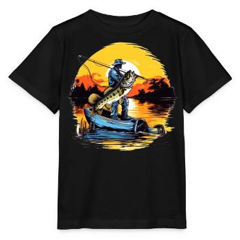 Poisson bar - T-shirt bio MINI CREATOR Stanley/Stella Enfant - noir - Devant - Mikhail (115cm)