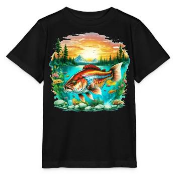 Poisson bar - T-shirt bio MINI CREATOR Stanley/Stella Enfant - noir - Devant - Mikhail (115cm)