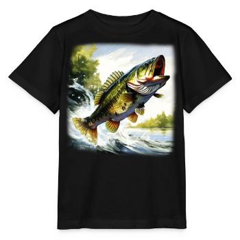 Poisson bar - T-shirt bio MINI CREATOR Stanley/Stella Enfant - noir - Devant - Mikhail (115cm)