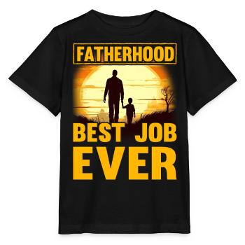 Vaterschaft bester Job aller Zeiten - Stanley/Stella Kinder T-Shirt MINI CREATOR  - Schwarz - Vorne - Mikhail (115cm)