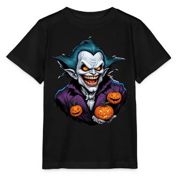 Halloween - Vampir Blutsauger Grusel mit Kürbis - Stanley/Stella Kinder T-Shirt MINI CREATOR  - Schwarz - Vorne - Mikhail (115cm)