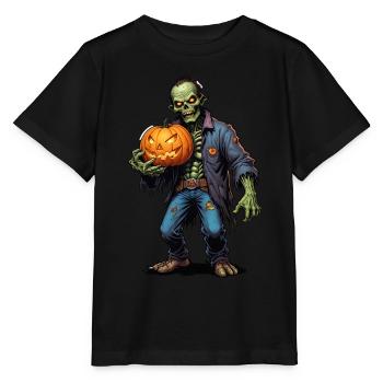 Halloween - Horreur zombie Horreur avec citrouille - T-shirt bio MINI CREATOR Stanley/Stella Enfant - noir - Devant - Mikhail (115cm)