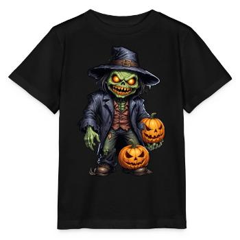 Halloween - Horreur zombie Horreur avec citrouille - T-shirt bio MINI CREATOR Stanley/Stella Enfant - noir - Devant - Mikhail (115cm)