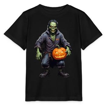 Halloween - Zombie Horror Horror with Pumpkin - Stanley/Stella MINI CREATOR Kids’ T-Shirt - black - Front - Mikhail (115cm)