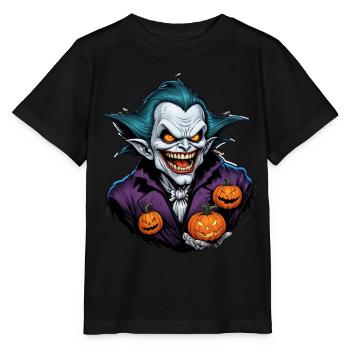 Halloween - Vampir Blutsauger Grusel mit Kürbis - Stanley/Stella Kinder T-Shirt MINI CREATOR  - Schwarz - Vorne - Mikhail (115cm)