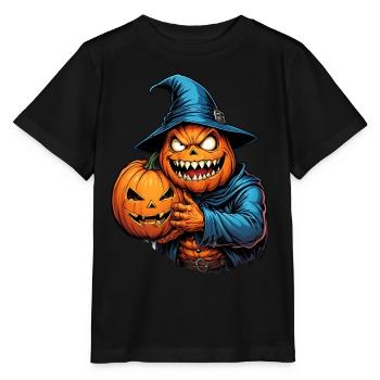 Halloween Kürbis Hexenhut Mitternacht - Stanley/Stella Kinder T-Shirt MINI CREATOR  - Schwarz - Vorne - Mikhail (115cm)