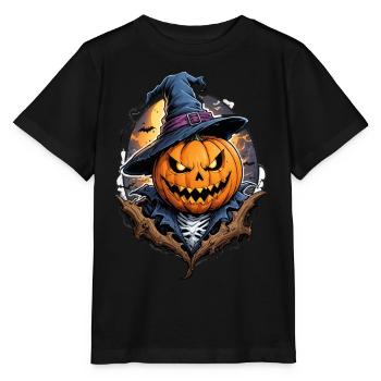 Halloween Kürbis Hexenhut Mitternacht - Stanley/Stella Kinder T-Shirt MINI CREATOR  - Schwarz - Vorne - Mikhail (115cm)