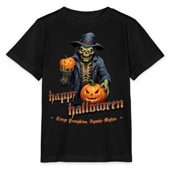 Zombie Joyeux Halloween Citrouilles effrayantes - T-shirt bio MINI CREATOR Stanley/Stella Enfant - noir - Devant - Mikhail (115cm)
