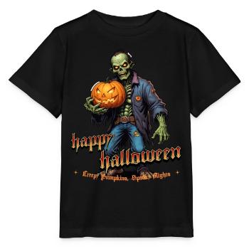 Zombie Joyeux Halloween Citrouilles effrayantes - T-shirt bio MINI CREATOR Stanley/Stella Enfant - noir - Devant - Mikhail (115cm)