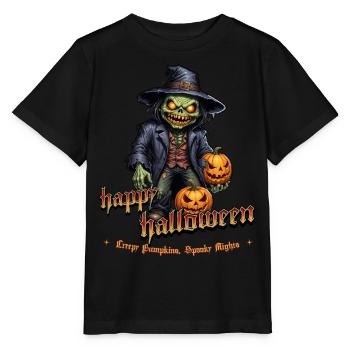 Zombie Joyeux Halloween Citrouilles effrayantes - T-shirt bio MINI CREATOR Stanley/Stella Enfant - noir - Devant - Mikhail (115cm)