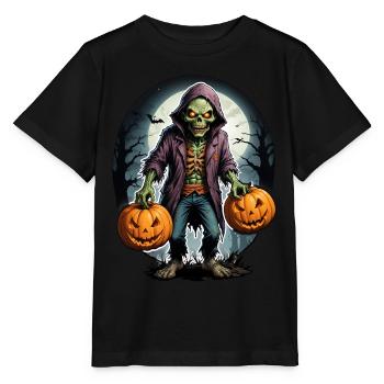 Zombie Joyeux Halloween Citrouilles effrayantes - T-shirt bio MINI CREATOR Stanley/Stella Enfant - noir - Devant - Mikhail (115cm)