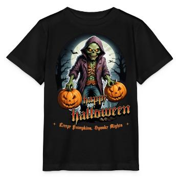 Zombie Joyeux Halloween Citrouilles effrayantes - T-shirt bio MINI CREATOR Stanley/Stella Enfant - noir - Devant - Mikhail (115cm)
