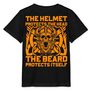 Le casque protège la tête, la barbe la protège - T-shirt bio MINI CREATOR Stanley/Stella Enfant - noir - Devant - Mikhail (115cm)