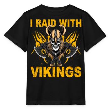 Je fais un raid avec les Vikings - T-shirt bio MINI CREATOR Stanley/Stella Enfant - noir - Devant - Mikhail (115cm)