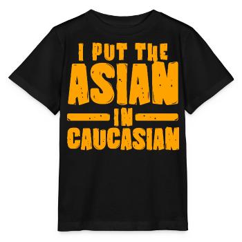 J’ai mis l’Asiatique dans la blague asiatique caucasienne - T-shirt bio MINI CREATOR Stanley/Stella Enfant - noir - Devant - Mikhail (115cm)