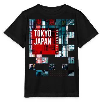 Tokyo, Japon, Asie, Horizon, Ville, Métropole, Moderne - T-shirt bio MINI CREATOR Stanley/Stella Enfant - noir - Devant - Mikhail (115cm)