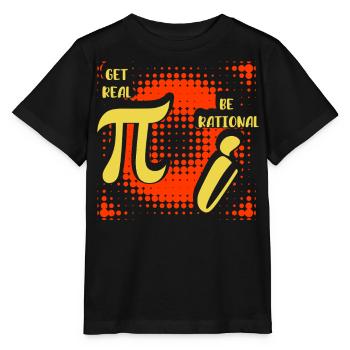 Math Humor – Pi vs. Imaginary Number - Stanley/Stella MINI CREATOR Kids’ T-Shirt - black - Front - Mikhail (115cm)
