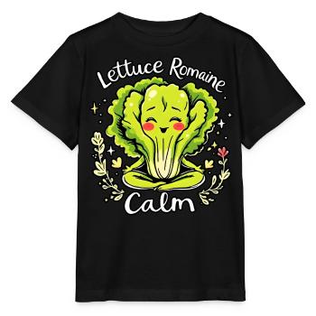 Lettuce Romaine Calm – Funny Salad Yoga - Stanley/Stella MINI CREATOR Kids’ T-Shirt - black - Front - Mikhail (115cm)