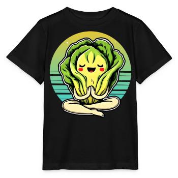 Lettuce Romaine Calm – Funny Salad - Stanley/Stella MINI CREATOR Kids’ T-Shirt - black - Front - Mikhail (115cm)