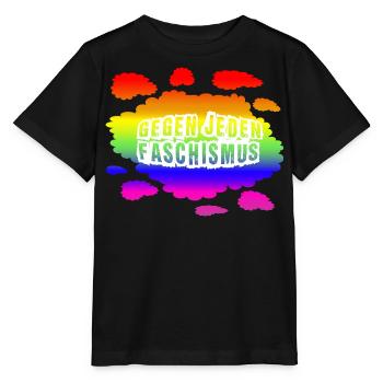 AfD stoppen gegen rechts Demokratie Vielfalt links - Stanley/Stella Kinder T-Shirt MINI CREATOR  - Schwarz - Vorne - Mikhail (115cm)