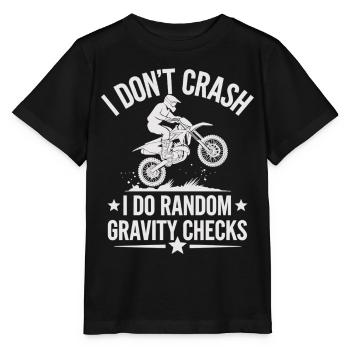 Ich stürze nie – Motocross Spaß - Stanley/Stella Kinder T-Shirt MINI CREATOR  - Schwarz - Vorne - Mikhail (115cm)