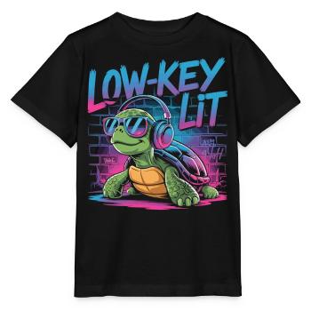 Low-Key Lit Turtle - Stanley/Stella MINI CREATOR Kids’ T-Shirt - black - Front - Mikhail (115cm)