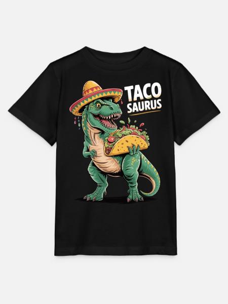 Taco trifft Dino - Stanley/Stella Kinder T-Shirt MINI CREATOR - Schwarz