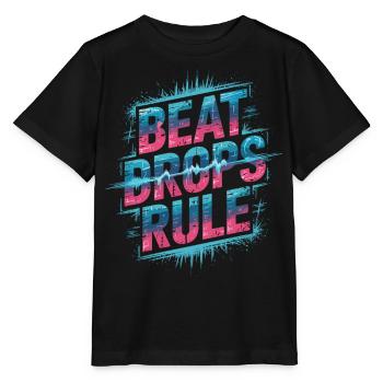 Beat Drops Rule Shirt - EDM Soundwave - Stanley/Stella MINI CREATOR Kids’ T-Shirt - black - Front - Mikhail (115cm)