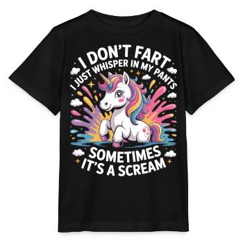 Drôle de Licorne Pet Chemise - Licorne avec dicton - T-shirt bio MINI CREATOR Stanley/Stella Enfant - noir - Devant - Mikhail (115cm)