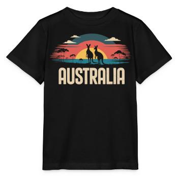 L’Australie avec des kangourous dans l’outback - T-shirt bio MINI CREATOR Stanley/Stella Enfant - noir - Devant - Mikhail (115cm)