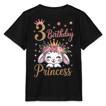 3. Geburtstag Prinzessin Häschen T-Shirt - Stanley/Stella Kinder T-Shirt MINI CREATOR  - Schwarz - Vorne - Mikhail (115cm)