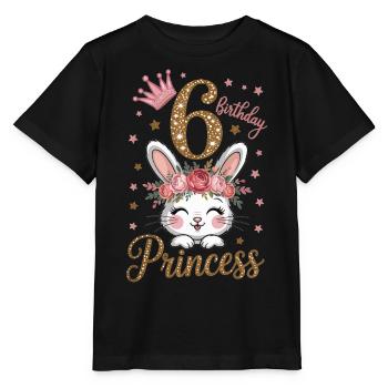 6. Geburtstag Prinzessin Häschen - Stanley/Stella Kinder T-Shirt MINI CREATOR  - Schwarz - Vorne - Mikhail (115cm)