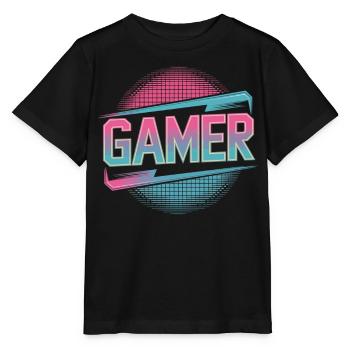 Gamer 80-tals skjorta - T-shirt MINI CREATOR barn från Stanley/Stella - svart - Fram - Mikhail (115cm)