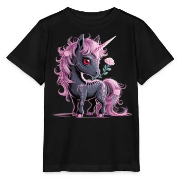 Licorne Dark Fantasy avec chemise Rose - T-shirt bio MINI CREATOR Stanley/Stella Enfant - noir - Devant - Mikhail (115cm)