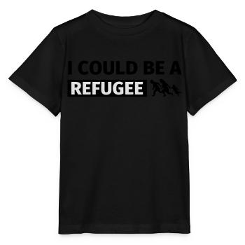 I could be a refugee - Stanley/Stella MINI CREATOR Kids’ T-Shirt - black - Front - Mikhail (115cm)