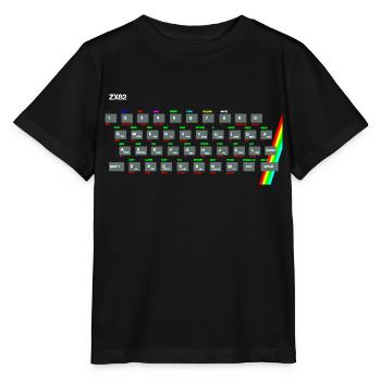 ZX81 (Zed-Ex) spectre clavier - T-shirt bio MINI CREATOR Stanley/Stella Enfant - noir - Devant - Mikhail (115cm)